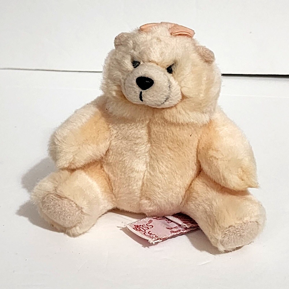 Russ Charmin AMY Bow Peach Plush Bear Proctor & Gamble Mini 4" Joanna Quinn Acme